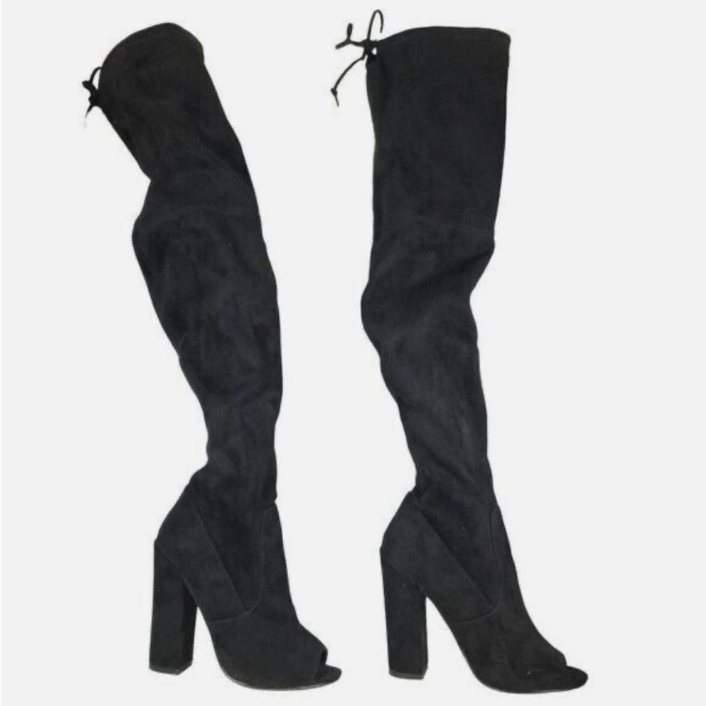 ‼️MOVING SALE‼️ Steve Madden Elliana Over Knee Peep Toe Boots - Black -  Size 8